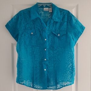 Chico's Turquoise Button Down Shirt